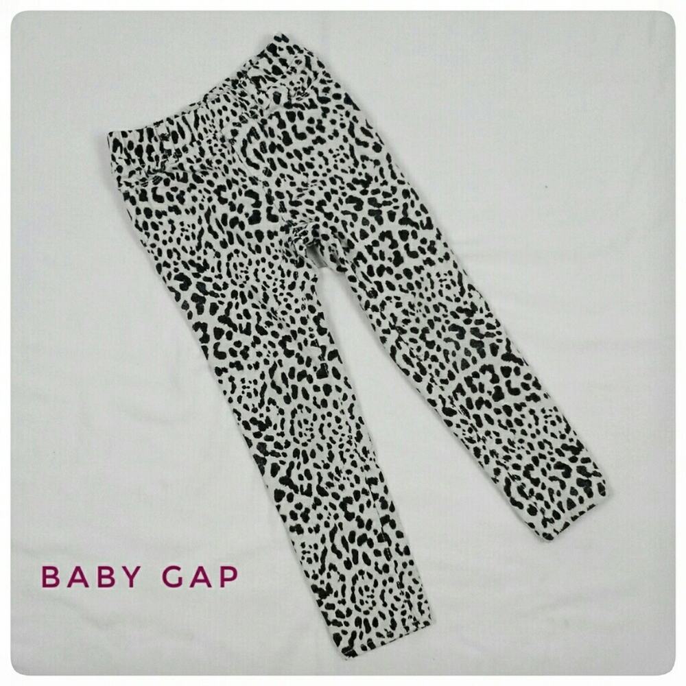 BABY GAP Kids Pants Black White Leopard Stretch Legging Jeans Girls Sz 5 Unisex
